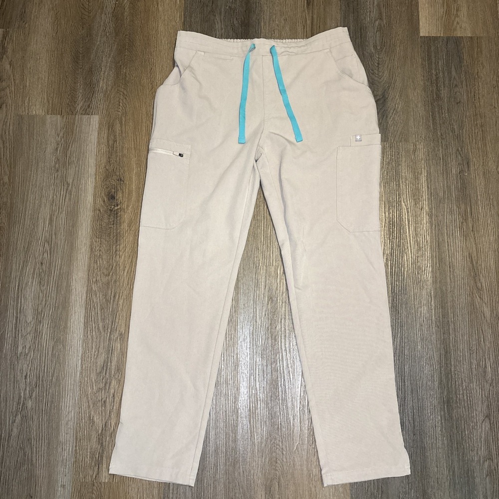 Figs Yola Skinny Scrub Pants Women's Small Petite Boulder Tan Medical Cargo